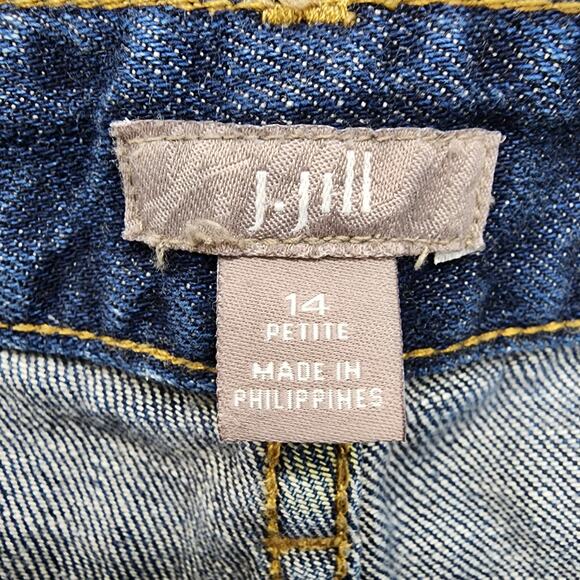 J.Jill Jeans Women 14 PETITE Blue Boyfriend Mid Rise Slim Straight Preppy Casual - Picture 5 of 13